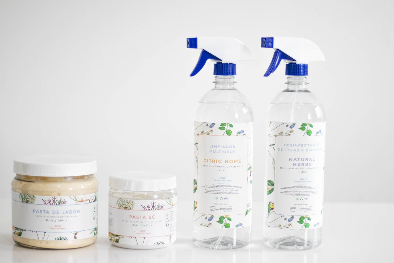 kit limpieza natural, limpieza ecológica para hogar, productos limpieza sin tóxicos
