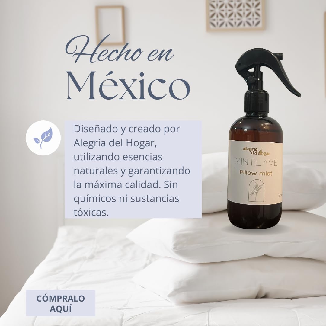 Mint Lavé Pillow Mist 250 ml – Spray Relajante con Aceites Esenciales de Menta, Eucalipto y Lavanda