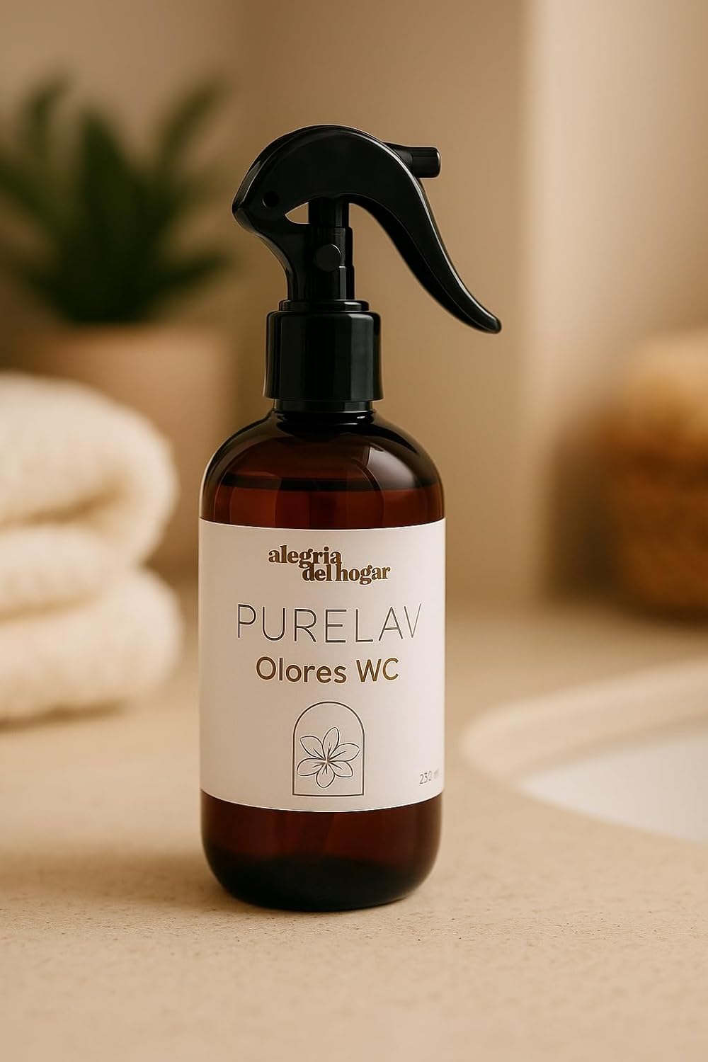 PureLav  Spray Eliminador de Olores para WC 250 ml – Toilet Spray Neutraliza Aromas con Aceites Esenciales de Lavanda, Vainilla y Limón