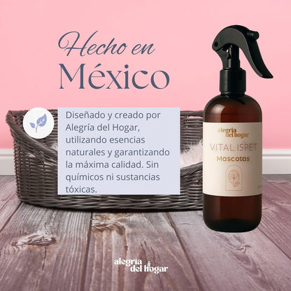 Vitalispet Neutralizador de Olores de Mascotas 250 ml – Spray Natural con Aceites Esenciales de Eucalipto y Toronja